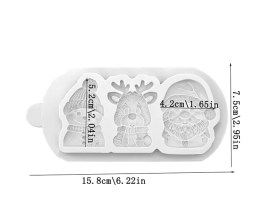 Molde silicona 3 figuras navidad
